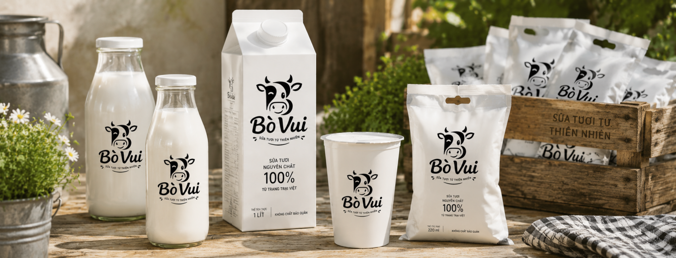 Logo Sữa Tươi Bò Vui