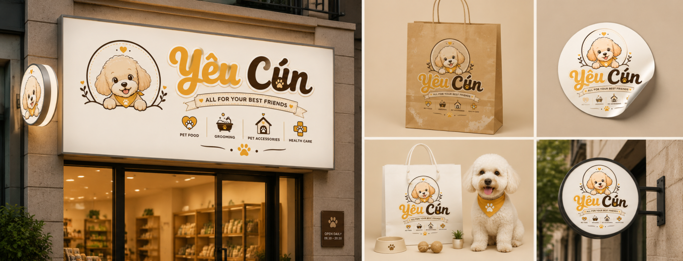 Logo Cửa Hàng Thú Cưng Yêu Cún