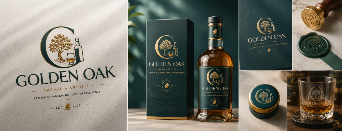 Logo Rượu Golden OAK